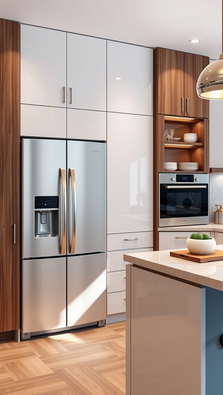20 Fantastic Ideas for Kitchens with Integrated Appliances - 1. Sleek Built-In Refrigerators: Style Meets Functionality