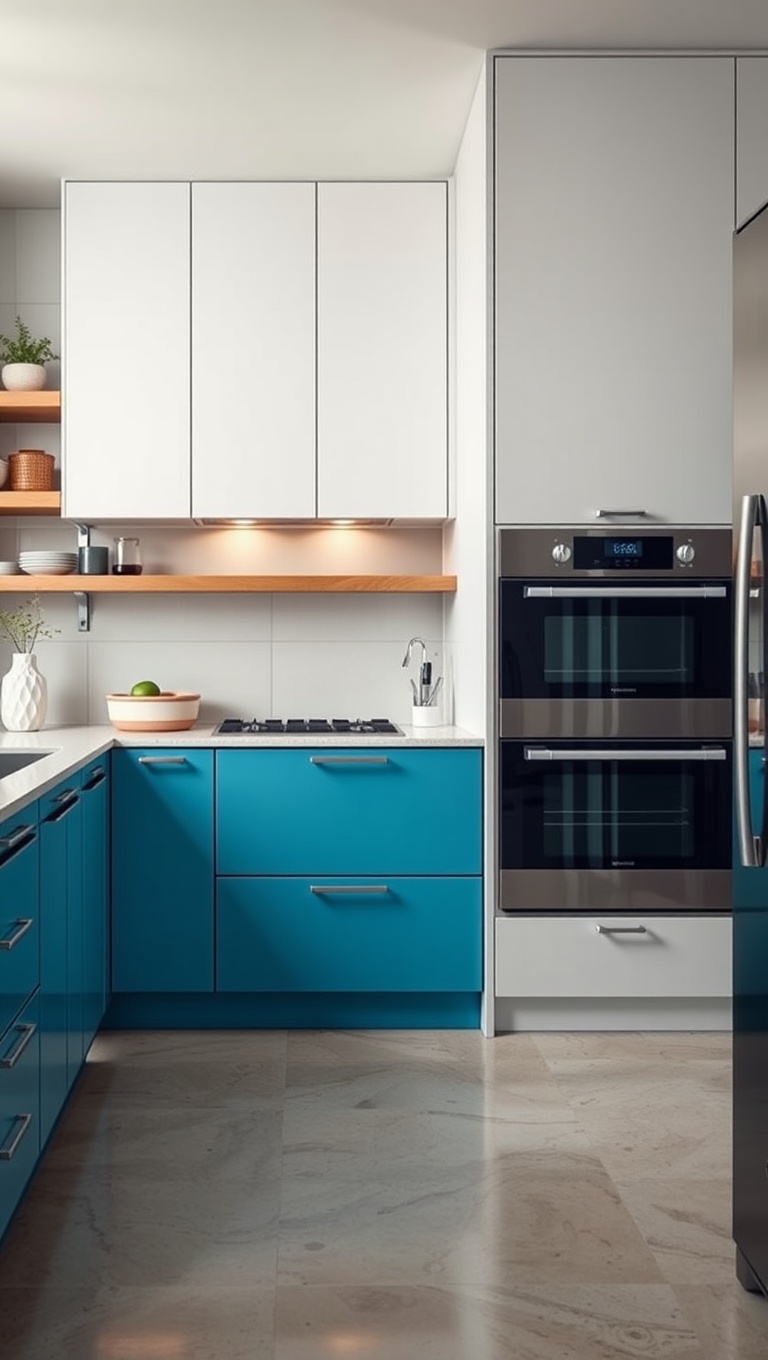 20 Fantastic Ideas for Kitchens with Integrated Appliances - 15. Colorful Appliance Panels: A Pop of Personality
