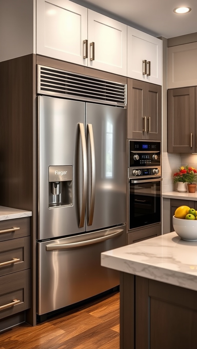 20 Fantastic Ideas for Kitchens with Integrated Appliances - 6. Fridges with Custom Cabinet Fronts: Match Your Decor