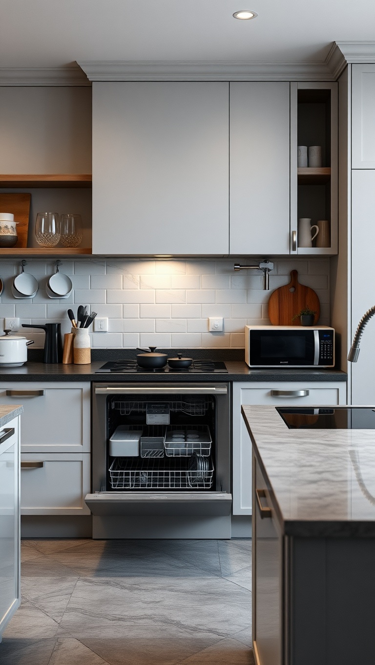 20 Fantastic Ideas for Kitchens with Integrated Appliances - 2. Dishwashers Hidden in Plain Sight: Keep It Chic