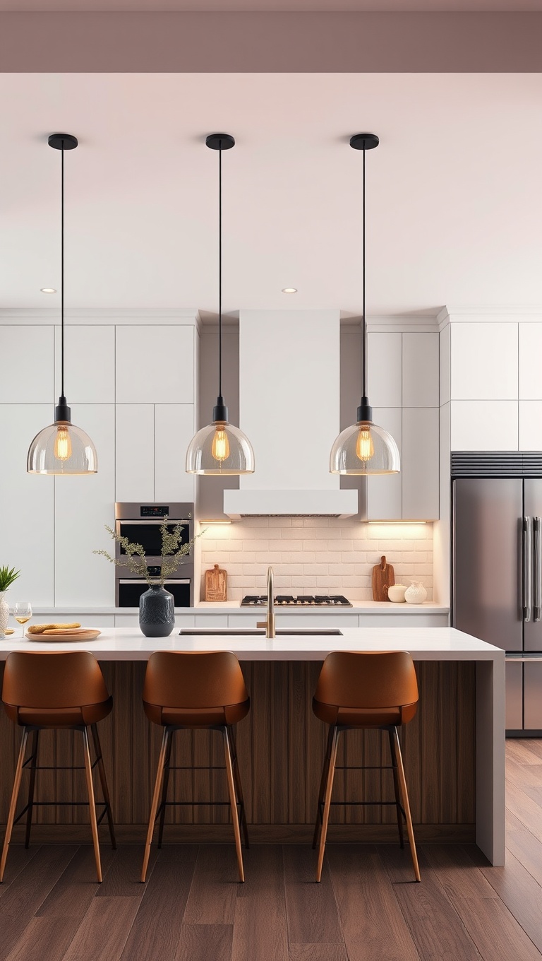 20 Stunning Ideas and Inspirations for Pendant Lighting in Your Kitchen - 17. Color Gradients: Ombre Pendant Designs