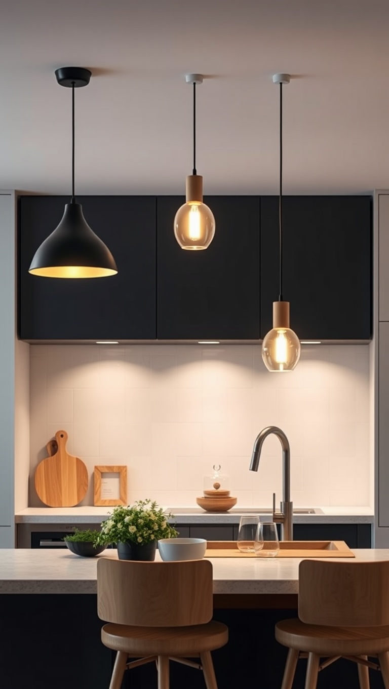 20 Stunning Ideas and Inspirations for Pendant Lighting in Your Kitchen - 13. Scandinavian Simplicity: Light Wood Fixtures