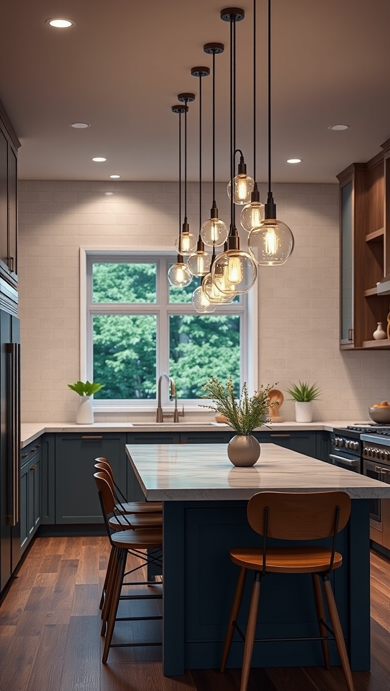 20 Stunning Ideas and Inspirations for Pendant Lighting in Your Kitchen - 10. Clustered Beauty: A Group of Tiny Pendants
